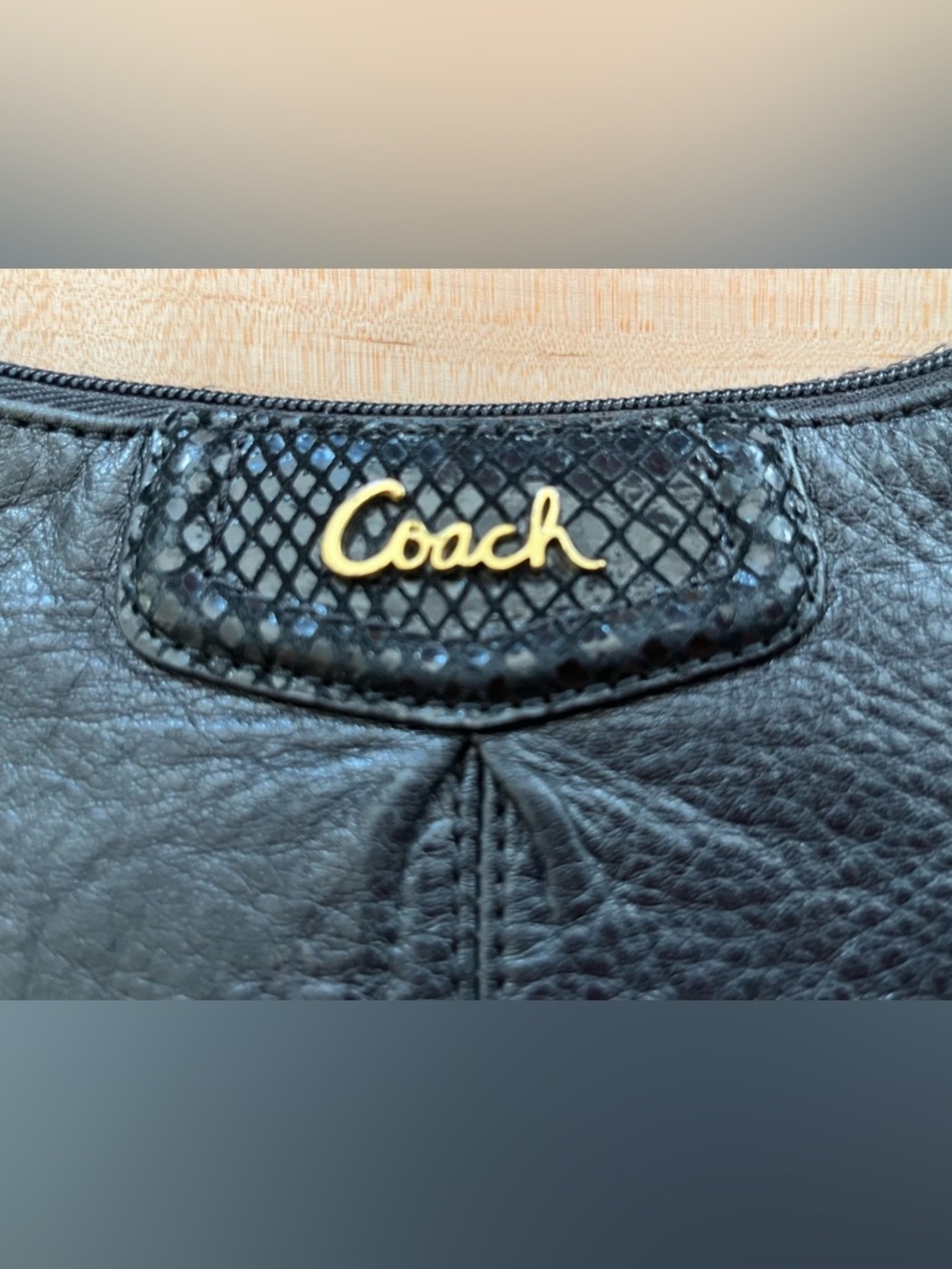 Coach Ashley Black Leather Swingback  Crossbody Bag - Picture 11 of 13